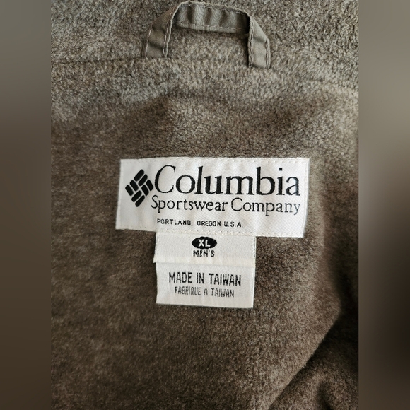 Columbia Olive Green Fleece Lined Bomber Jacket Winter Coat - Picture 7 of 7